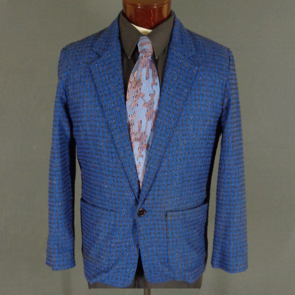Vintage Touch USA Blue Wool Blend Suit Blazer 40